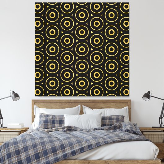 Toile d'impression Abstraite en cercle d'or noir (Insitu(Chambre))