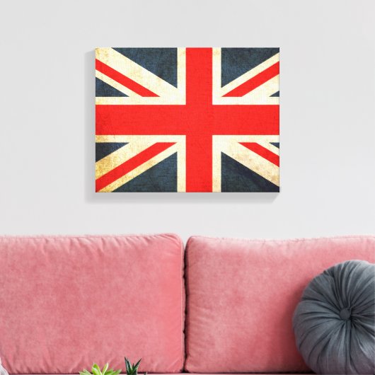 Toile d'impression enrobée Posh Grunge Union Jack (Insitu(Salon))