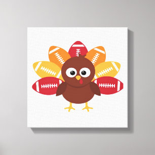 Toile Dinde de football drôle de T-Shi de Thanksgiving o