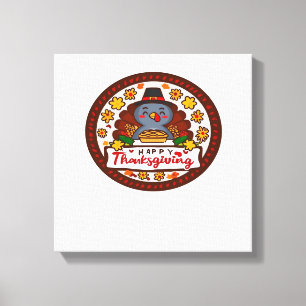 Toile Dinde Kawaii Mignonne - Joyeux Thanksgiving T-shir
