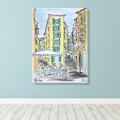 Toile Dîner en plein air dans le Vieux Nice | Nice, Fran (Insitu (Plancher de Bois))