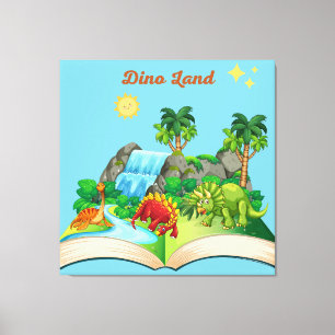 Toile Dino Land reading est un livre popup amusant