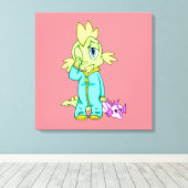 Toile Dinosaure bébé 24 x 24 (Insitu (Plancher de Bois))