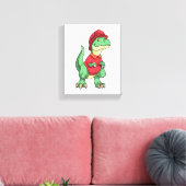 Toile Dinosaure comme pompier avec casque d'incendie (Insitu(Salon))