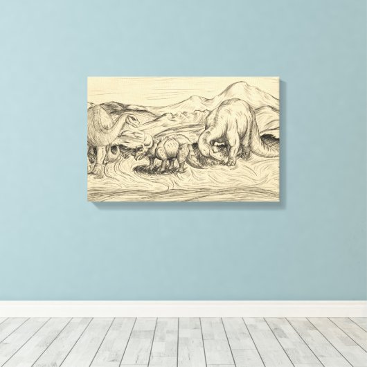 Toile Dinosaures classiques (Insitu (Plancher de Bois))
