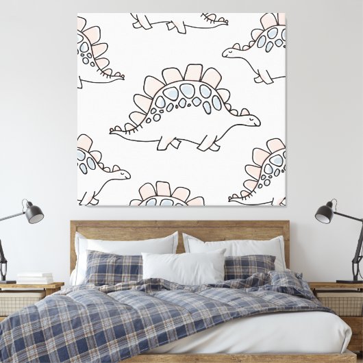 Toile Dinosaures de Doodle : Amusant Dessiné À La Main. (Insitu(Chambre))
