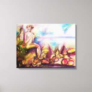 Toile DIONYSUS, jouant de la flûte avec des coquillages