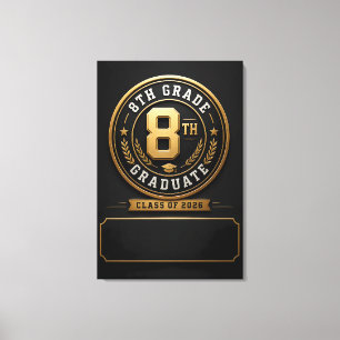 Toile Diplômé de 8e année personnalisé de la promotion 2
