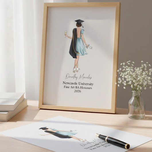 Toile Diplômé Élégant Nom Université Année