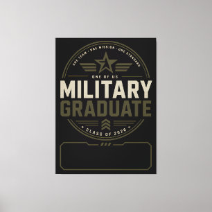 Toile Diplômé Militaire 2026 Cadeau avec Nom Personnalis