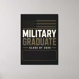 Toile Diplômé Militaire Personnalisé 2026 Nom