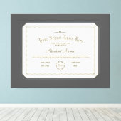 Toile Diplôme personnalisé traditionnel Charbon (Insitu (Plancher de Bois))