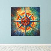 Toile Direction au Chaos (Rose Compass) (Insitu (Plancher de Bois))