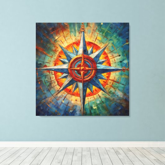 Toile Direction au Chaos (Rose Compass) (Insitu (Plancher de Bois))