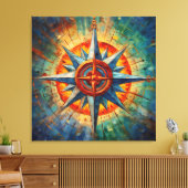 Toile Direction au Chaos (Rose Compass) (Insitu(Salon))