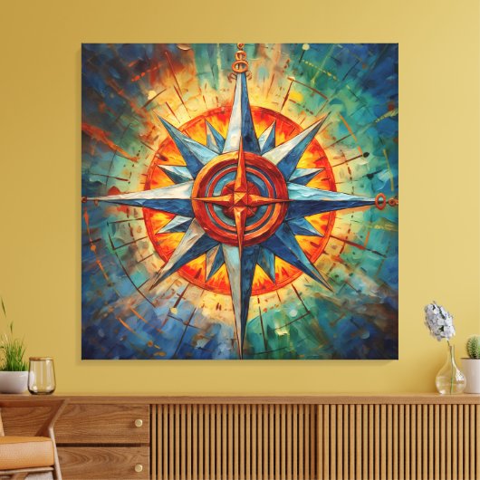 Toile Direction au Chaos (Rose Compass) (Insitu(Salon))