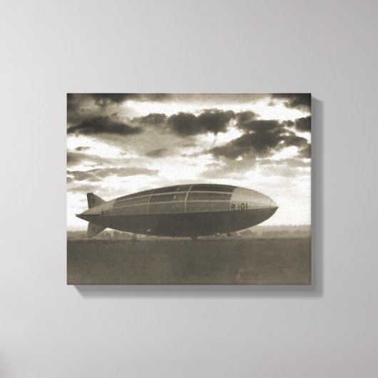 Toile dirigeable historique vintage, R101 à Cardington (Recto)