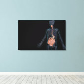 Toile Disposition du système digestif humain (Insitu (Plancher de Bois))