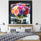 Toile Disposition Floral Vibrant (Insitu(Chambre))