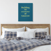 Toile Disposition Quantique Bleu Pétrole Jaune (Insitu(Chambre))