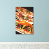 Toile Diverses pizzas et Toppings (Insitu (Plancher de Bois))