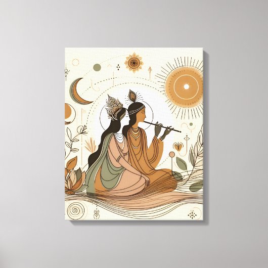 Toile Divine & Belle Radha Krishna Canvas Art Mur (Recto)