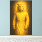 Toile Divine Golden Tiger Guardian – Sacred Humanoid Spi (Insitu (Plancher de Bois))