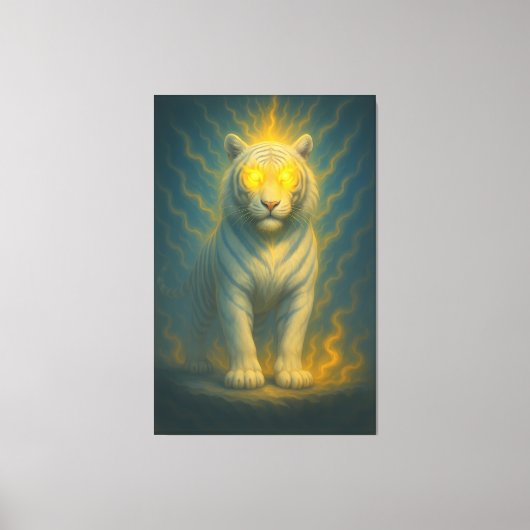 Toile Divine Light-Eyed White Tiger | ManJiangHong Fine (Recto)