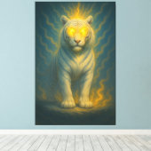 Toile Divine Light-Eyed White Tiger | ManJiangHong Fine (Insitu (Plancher de Bois))