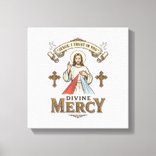 Toile Divine Mercy Jésus Gravure Vintage T-shirt Religie