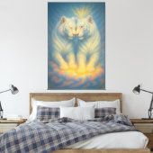 Toile Divine Mirror White Tigers – Celestial Symmetry Ar (Insitu(Chambre))