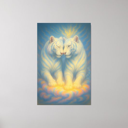 Toile Divine Mirror White Tigers – Celestial Symmetry Ar (Recto)