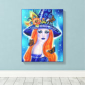 Toile Divinia Colorful Halloween witch by Renee Lavoie  (Insitu (Plancher de Bois))