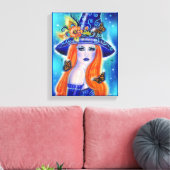 Toile Divinia Colorful Halloween witch by Renee Lavoie (Insitu(Salon))