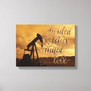 Toile Divisé par des accrocs, unis par l'amour. Citatio