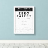 Toile Dix choses qui ne nécessitent aucun talent (Insitu (Plancher de Bois))