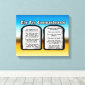 Toile Dix Commandements de la Sainte Bible, Loi de Dieu (Insitu (Plancher de Bois))