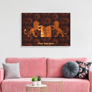 Toile Dix commandements et lions