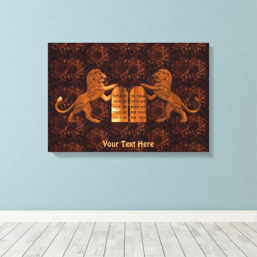 Toile Dix commandements et lions (Insitu (Plancher de Bois))
