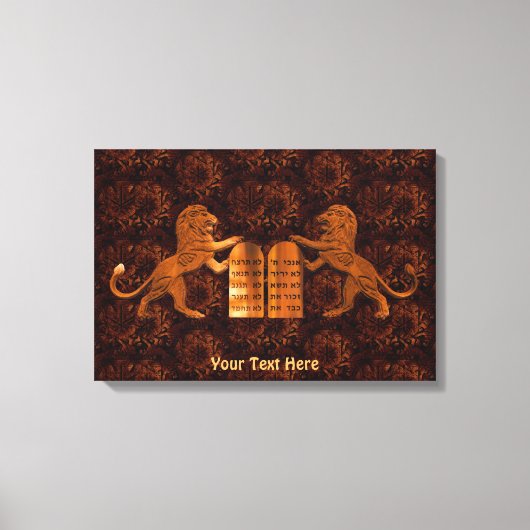 Toile Dix commandements et lions (Recto)