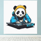 Toile DJ Kawaii Panda (Insitu (Plancher de Bois))