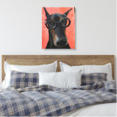 Toile Doberman avec lunettes (Insitu(Chambre))