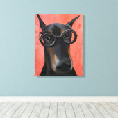Toile Doberman avec lunettes (Insitu (Plancher de Bois))
