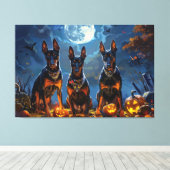 Toile Doberman Halloween Éffrayant (Insitu (Plancher de Bois))