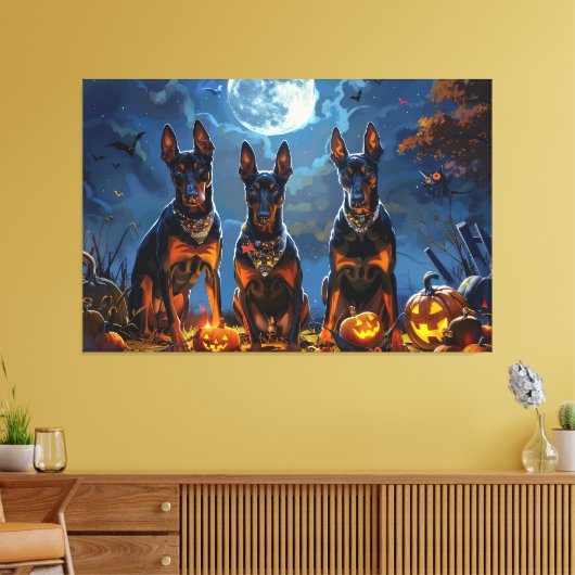 Toile Doberman Halloween Épouvantable (Insitu(Salon))