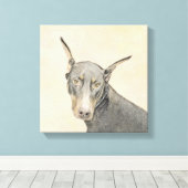 Toile Doberman Pinscher Peinture - Art Chien original (Insitu (Plancher de Bois))