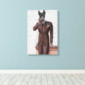 Toile Doberman sur téléphone (Insitu (Plancher de Bois))