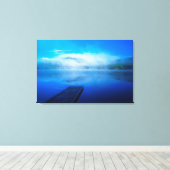 Toile Dock on calm misty lake, Californie (Insitu (Plancher de Bois))