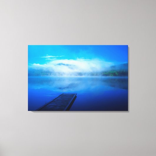 Toile Dock on calm misty lake, Californie (Recto)