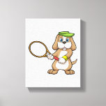 Toile Dog at Tennis with Tennis racket & Cap<br><div class="desc">This design is the perfect gift for a birthday,  Christmas and other celebrations. It is suitable for women,  men and kids.</div>